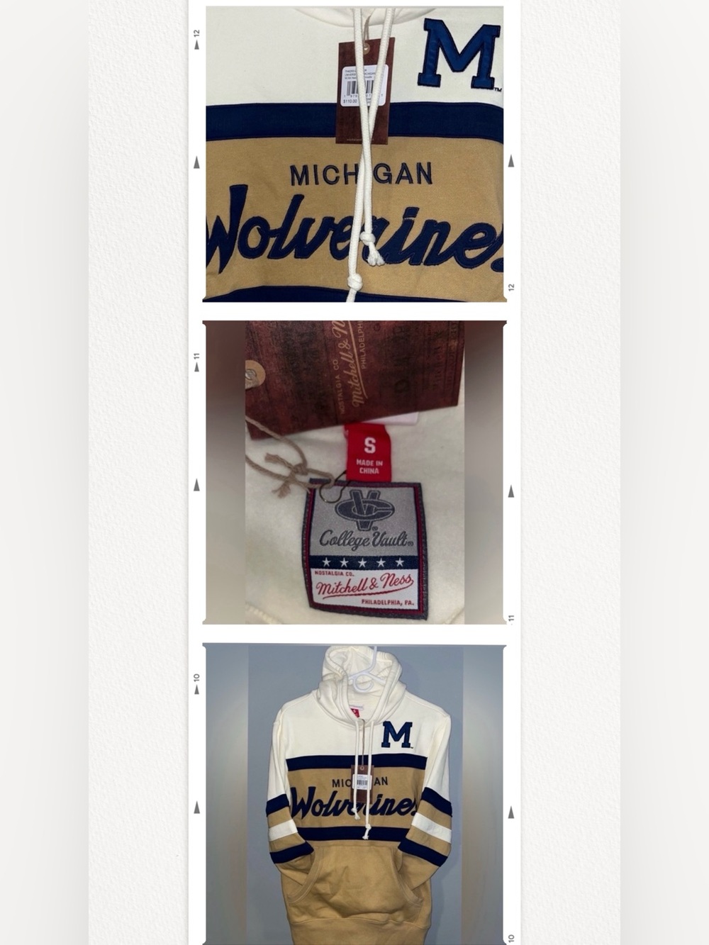 Mitchell & Ness Tan/Cream Michigan Wolverines NCAA Head Coach Hoodie Sweatshirt